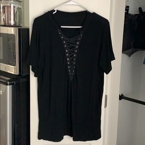 Black criss cross top